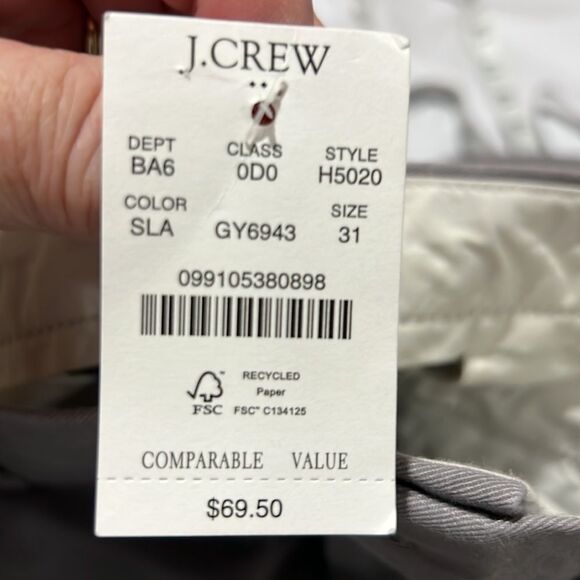 J. Crew Factory H5020 9" flex chino short NWT in slate gray - Picture 9 of 12